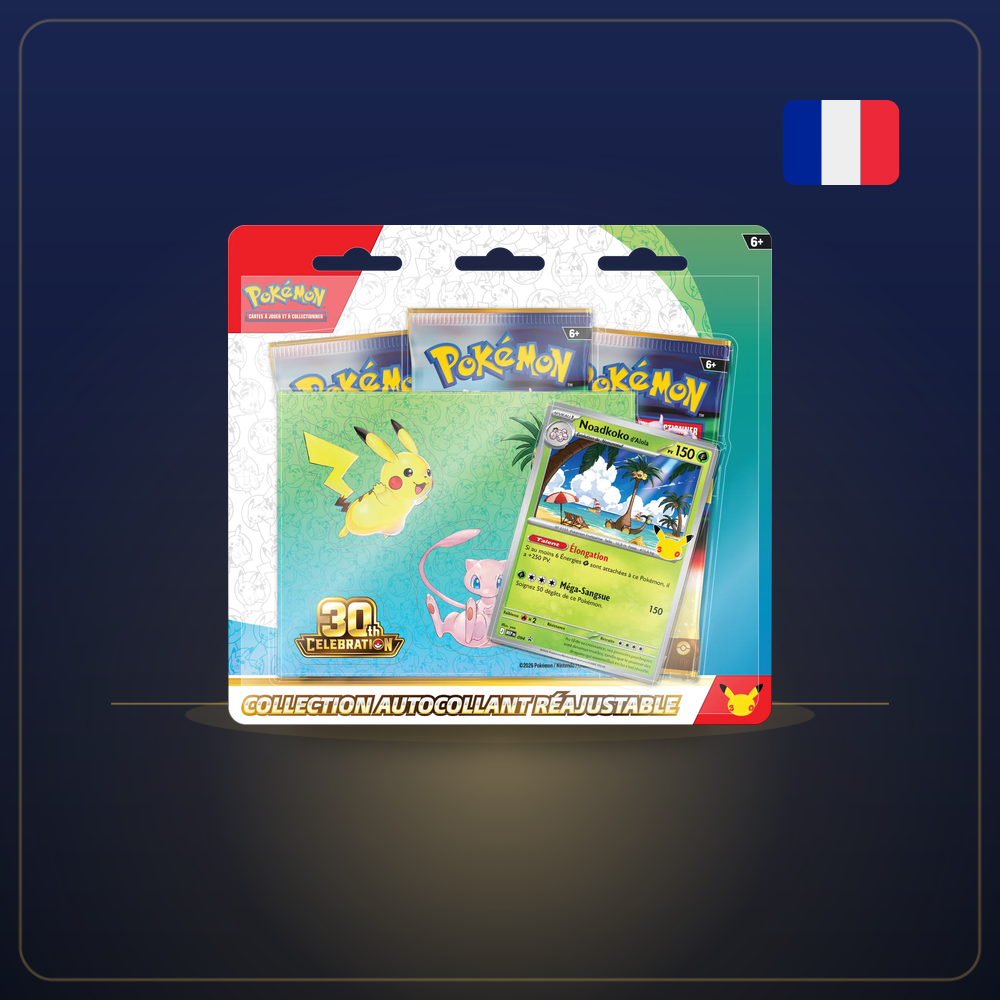 Tripack Collection autocollant réajustable 30e Anniversaire — Noadkoko d’Alola (FR) — French