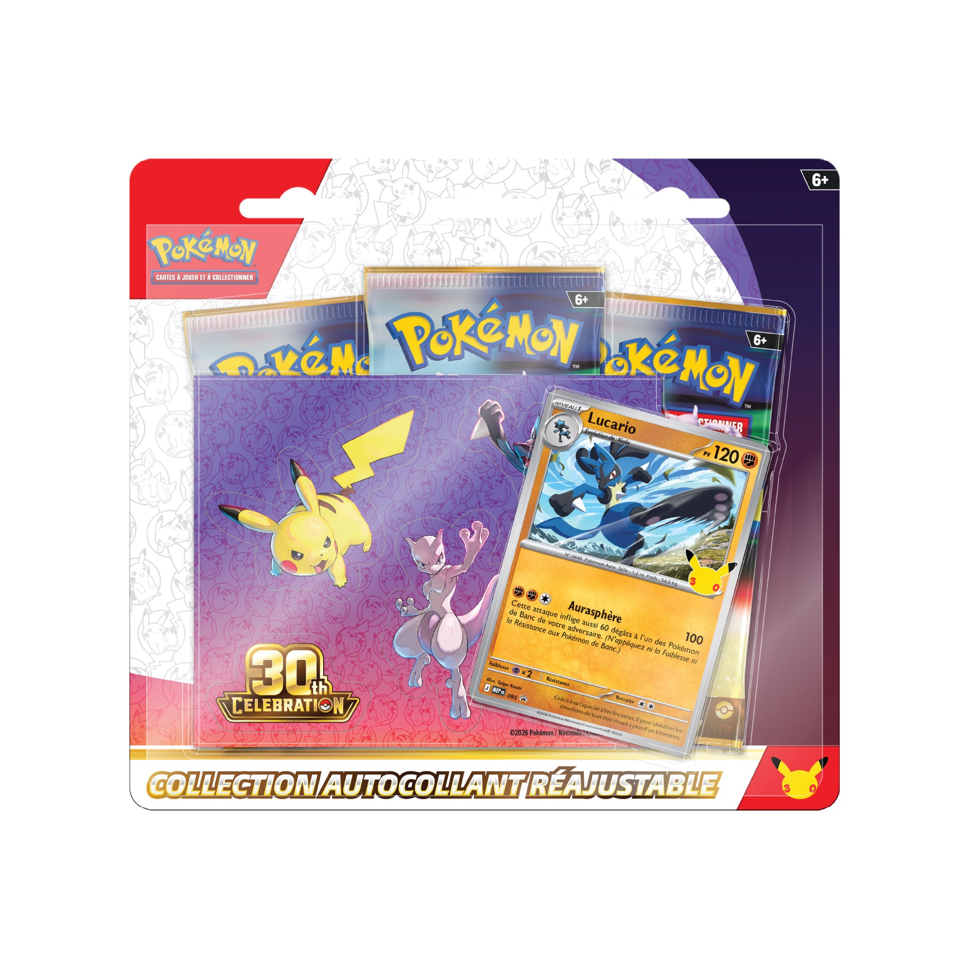 Tripack Collection autocollant réajustable 30e Anniversaire — Lucario (FR) — français
