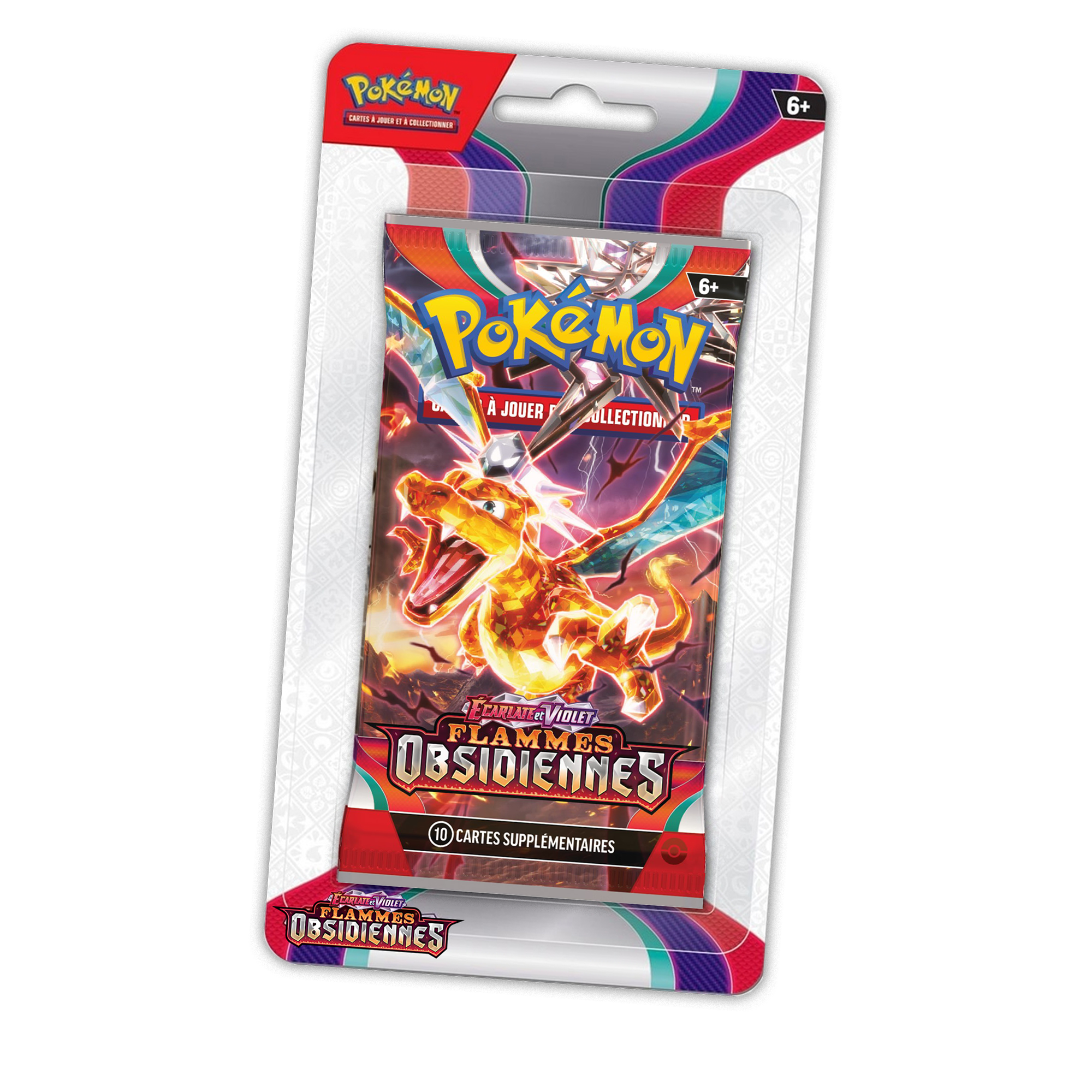 Booster sous blister cartonné — Flammes Obsidiennes EV03 (FR), illustration variable — French