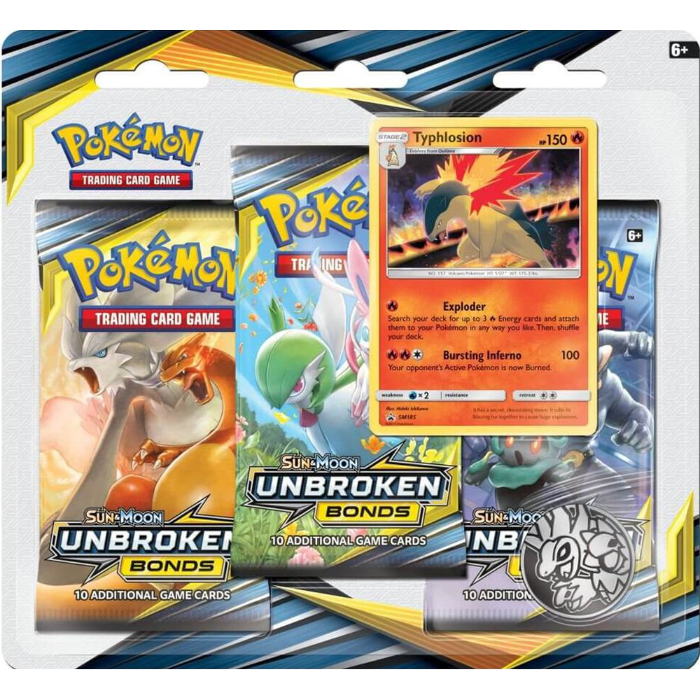 Unbroken Bonds Typhlosion 3-Pack Blister — English